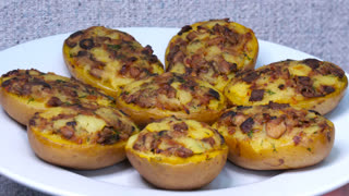 Вкусная постная фаршированная картошка в духовке. Вкусно и без сыра.